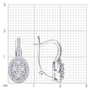 Серьги SOKOLOV 1022214-3 вес 3.22 г золото, бриллиант купить,1185074