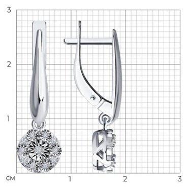 Серьги Diamant 52-221-01315-1 вес 3.17 г золото, бриллиант купить,540753