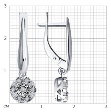 Серьги Diamant 52-221-01315-1 вес 3.17 г золото, бриллиант купить,540753