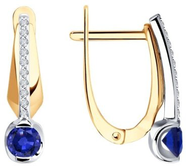 Серьги Diamant 51-220-01504-1 вес 3.03 г золото, сапфир купить,423667