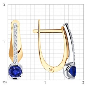 Серьги Diamant 51-220-01504-1 вес 3.03 г золото, сапфир купить,423667