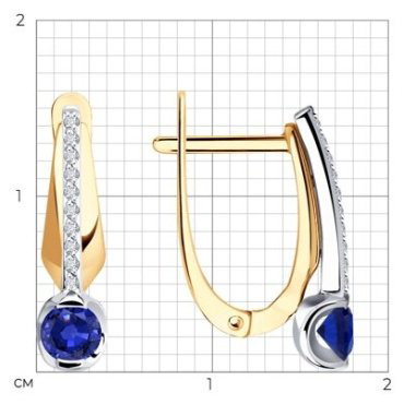 Серьги Diamant 51-220-01504-1 вес 3.03 г золото, сапфир купить,423667