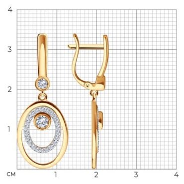 Серьги Diamant 51-121-01913-1 вес 3.91 г золото, фианит купить,299840