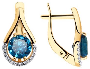 Серьги Diamant 51-320-00220-2 вес 2.7 г золото, фианит купить,291490