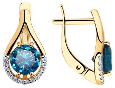 Серьги Diamant 51-320-00220-2 вес 2.7 г золото, фианит купить,291490
