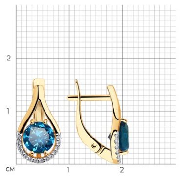 Серьги Diamant 51-320-00220-2 вес 2.7 г золото, фианит купить,291490
