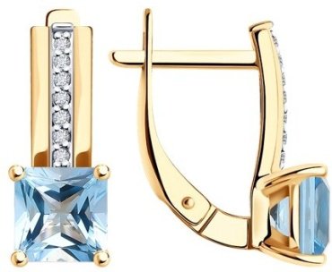 Серьги Diamant 51-320-01729-1 вес 3.44 г золото, топаз купить,290871