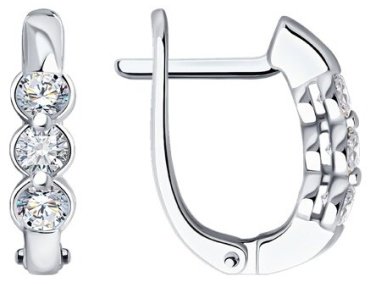 Серьги Diamant 52-220-01908-1 вес 2.02 г золото, бриллиант купить,951559