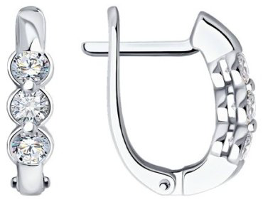 Серьги Diamant 52-220-01908-1 вес 2.02 г золото, бриллиант купить,951559