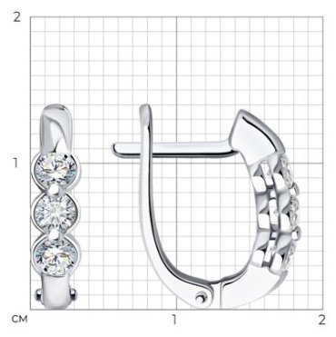 Серьги Diamant 52-220-01908-1 вес 2.02 г золото, бриллиант купить,951559