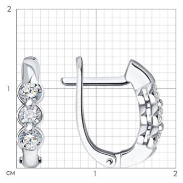 Серьги Diamant 52-220-01908-1 вес 2.02 г золото, бриллиант купить,951559