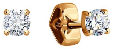Пусеты Diamant 51-222-01748-2 вес 0.83 г золото, бриллиант купить,484389