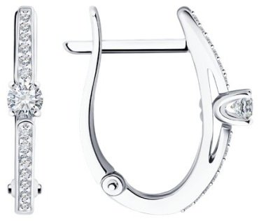 Серьги Diamant 52-220-01675-1 вес 2.16 г золото, бриллиант купить,587322
