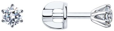 Пусеты SOKOLOV 1021822-3 вес 1.19 г золото, бриллиант купить,803768