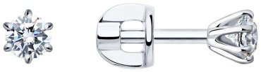 Пусеты SOKOLOV 1021822-3 вес 1.19 г золото, бриллиант купить,803768