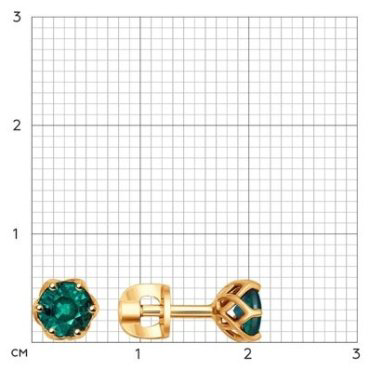 Пусеты SOKOLOV 3020412 вес 1.56 г золото, изумруд купить,641260