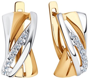 Серьги SOKOLOV 028747 вес 3.45 г золото, фианит купить,245339