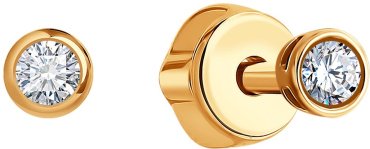 Пусеты SOKOLOV 1021816 вес 1.1 г золото, бриллиант купить,355604