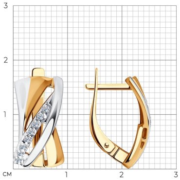 Серьги SOKOLOV 028747 вес 3.45 г золото, фианит купить,245339