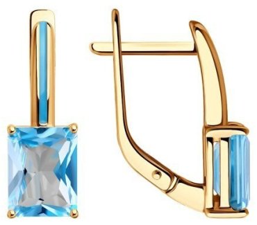 Серьги Diamant 51-320-02171-1 вес 3.43 г золото, топаз купить,272869