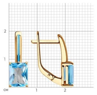 Серьги Diamant 51-320-02171-1 вес 3.43 г золото, топаз купить,272869