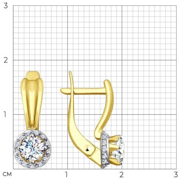 Серьги SOKOLOV 027931-2 вес 2.92 г золото, фианит купить,279450