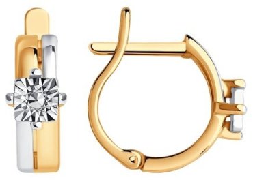 Серьги Diamant 51-120-01013-1 вес 3.07 г золото, без вставок купить,320605