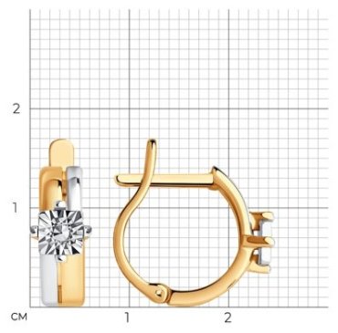 Серьги Diamant 51-120-01013-1 вес 3.07 г золото, без вставок купить,320605