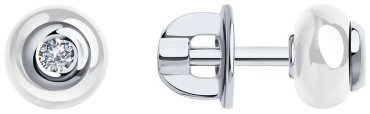 Серьги SOKOLOV 6025072 вес 1.49 г золото, бриллиант купить,290614