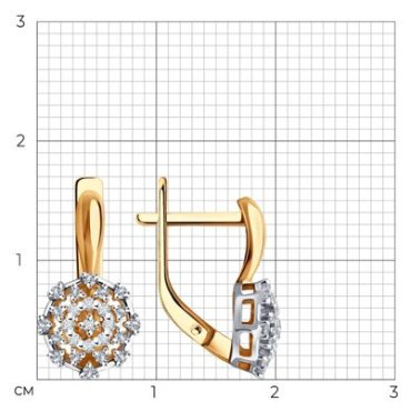 Серьги Diamant 51-220-02083-1 вес 2.74 г золото, бриллиант купить,537170