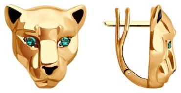 Серьги Diamant 51-120-02169-1 вес 6.28 г золото, эмаль купить,596565