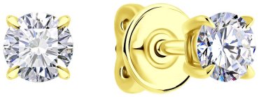 Пусеты Diamant 53-222-02319-1 вес 1.84 г золото, рубин купить,626579