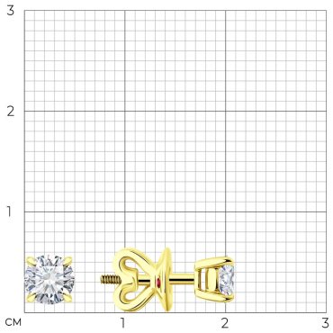 Пусеты Diamant 53-222-02319-1 вес 1.84 г золото, рубин купить,626579