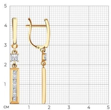 Серьги Diamant 51-121-01568-1 вес 3.61 г золото, фианит купить,299859