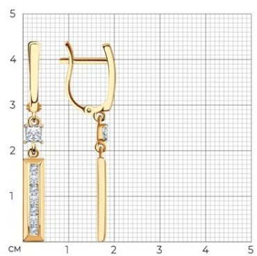 Серьги Diamant 51-121-01568-1 вес 3.61 г золото, фианит купить,299859