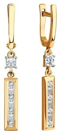 Серьги Diamant 51-121-01568-1 вес 3.61 г золото, фианит купить,299859