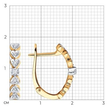 Серьги Diamant 51-220-01905-1 вес 3.06 г золото, бриллиант купить,658858