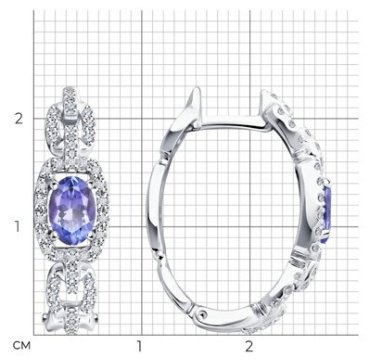 Серьги SOKOLOV 6024404-3 вес 5.33 г золото, танзанит купить,999874