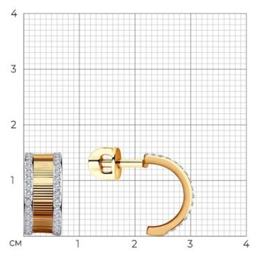 Серьги Diamant 51-122-01580-1 вес 3.01 г золото, фианит купить,222477