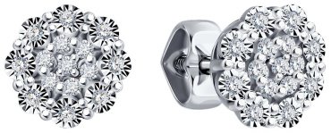 Пусеты Diamant 52-222-02059-1 вес 1.82 г золото, бриллиант купить,NaN