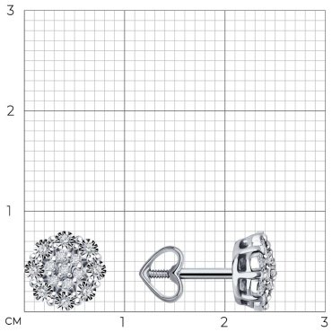 Пусеты Diamant 52-222-02059-1 вес 1.82 г золото, бриллиант купить,NaN