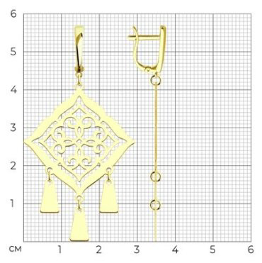 Серьги Diamant 53-121-02107-1 вес 5.55 г золото, без вставок купить,NaN