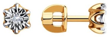 Серьги SOKOLOV 1021118 вес 1.66 г золото, бриллиант купить,266107