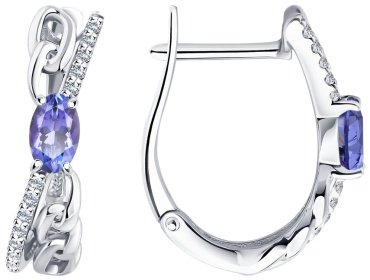 Серьги Diamant 6024451-3 вес 3.125 г золото, танзанит купить,459129