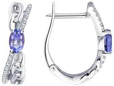 Серьги Diamant 6024451-3 вес 3.125 г золото, танзанит купить,459129