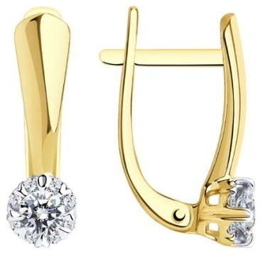 Серьги SOKOLOV 1020947-2 вес 2.06 г золото, бриллиант купить,830699
