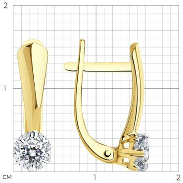 Серьги SOKOLOV 1020947-2 вес 2.06 г золото, бриллиант купить,830699
