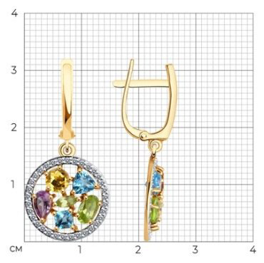Серьги Diamant 51-321-02388-2 вес 4.1 г золото, аметист купить,439164