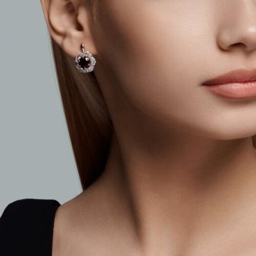 Серьги Diamant 51-320-02100-2 вес 4.86 г золото, гранат купить,342483