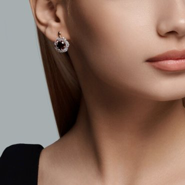 Серьги Diamant 51-320-02100-2 вес 4.86 г золото, гранат купить,342483